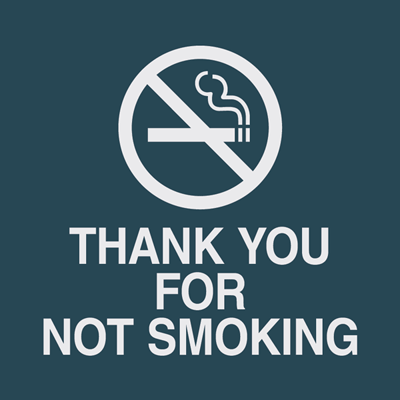 Thank You for Not Smoking Graphic Sign