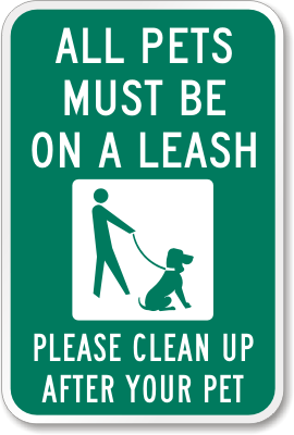 All Pets Leash Clean Sign