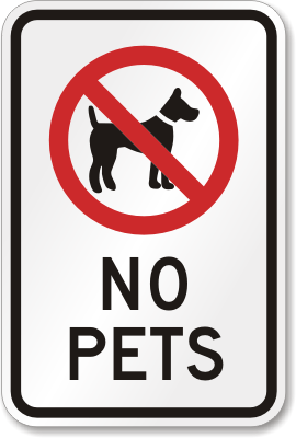 No Pets  Sign