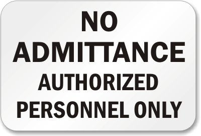 No Admittance Authorized Personnel Only - K-1339