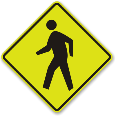 Pedestrian Crossing Symbol Sign