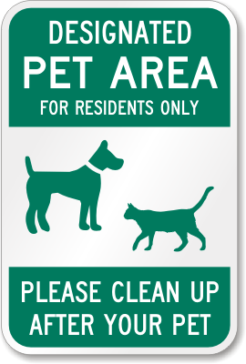 Designated Pet Area Sign
