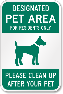 Designated Pet Area Sign