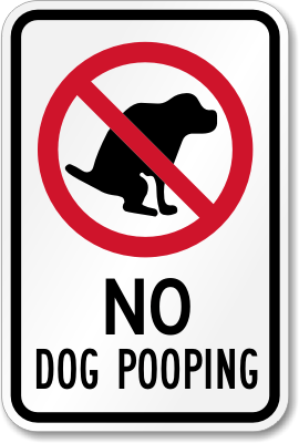 No Dog Pooping Sign