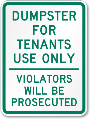 Dumpster Violators Prosecuted Sign