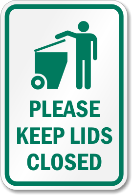 Please Keep Lids Closed (with symbol)