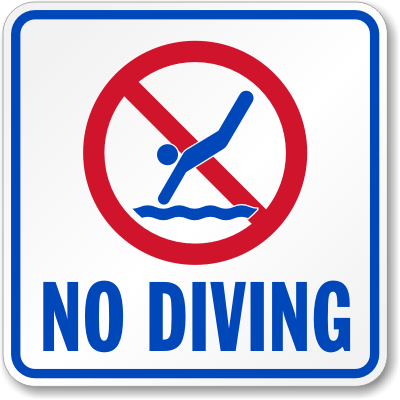 No Diving Texas Sign