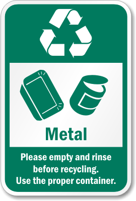 Recycle Metal Sign