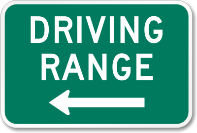 Driving Range Arrow Sign