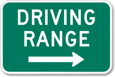 Driving Range Arrow Sign