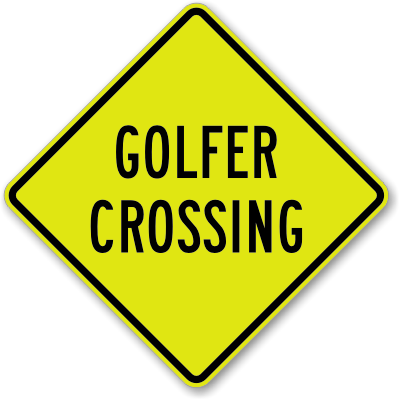 Golfers Crossing Sign