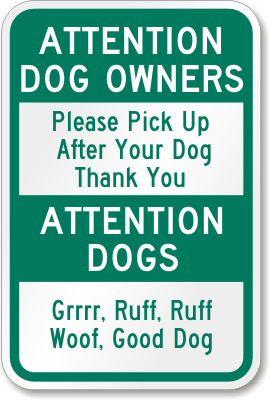Dog  Waste Poop Sign