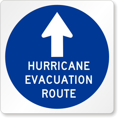 Hurricane Evacuation Route (Straight Arrow)