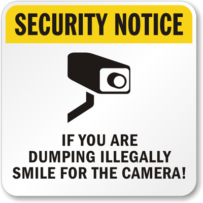 Dumping Illegally Smile Camera Sign