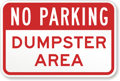 No Parking Dumpster Area