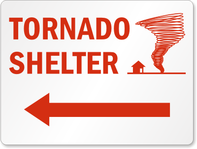 Tornado Shelter Sign