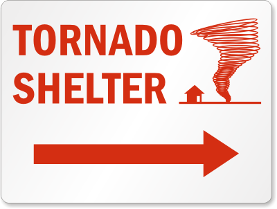 Tornado Shelter Sign