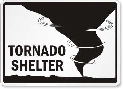 Tornado Shelter Sign