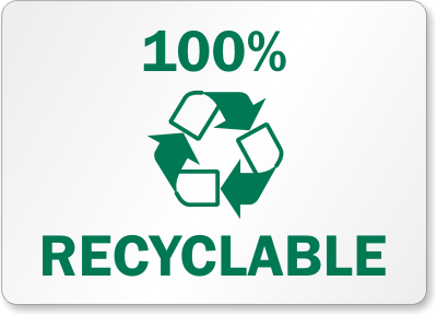100% Recyclable Sign