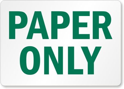 Paper Sign