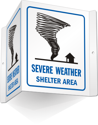 Severe Weather Shelter Area Sign
