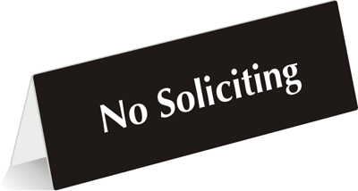 No Soliciting Sign