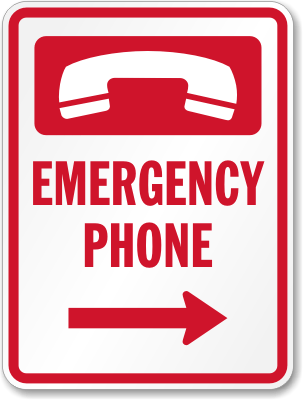 right arrow. Emergency Phone (right arrow)