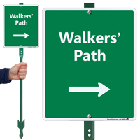 Walker's Path LawnBoss Sign with Arrow 