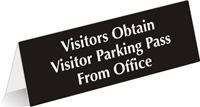 Visitors Obtain Visitor Parking Pass Sign