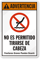Advertencia No Es Permitido Tirarse De Cabeza