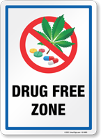 Drug Free Zone w/ Clipart