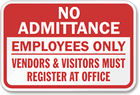 Employees Vendors Visitors Register fice Sign