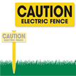 Caution Electric Fence bolt-on Sign