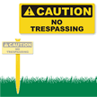 Caution No Trespassing EasyStake Sign and Stake