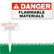 Danger Flammable Materials bolt-on Sign