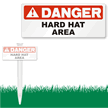 Danger Hard Hat Area Clip-on Sign