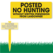 Posted No Hunting Permission From Landowner Needed Sign