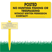 Posted No Hunting Fishing or Trespassing Sign