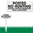 Posted No Hunting Without Written Permission EasyStake Sign