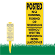 Posted No Hunting Sign and Stake