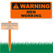 Warning Men Working EasyStake Sign and Stake