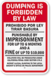 Dumping Is Forbidden BY Law Sign
