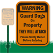 Warning, Guard Dogs On Property LawnBoss™ Signs