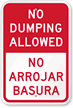No Dumping Bilingual Sign
