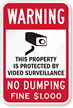 No Dumping Fine Imposed Sign (with Graphic)