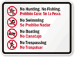 No Hunting Bilingual Sign