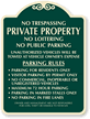 Custom Private Property, No Public Parking SignatureSign™