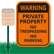 No Trespassing No Parking Sign