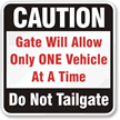 Caution Gate Vehicle Tailgate Sign