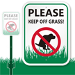 Keep Off Grass with Graphic Sign